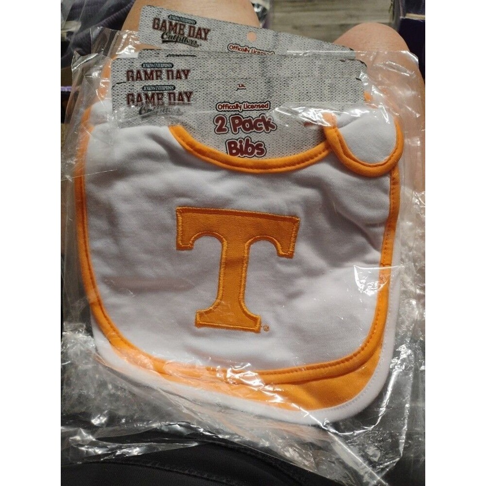 Tennessee Volunteers 2 Pack Licensed Newborn Infant Cotton Cloth Baby Bib